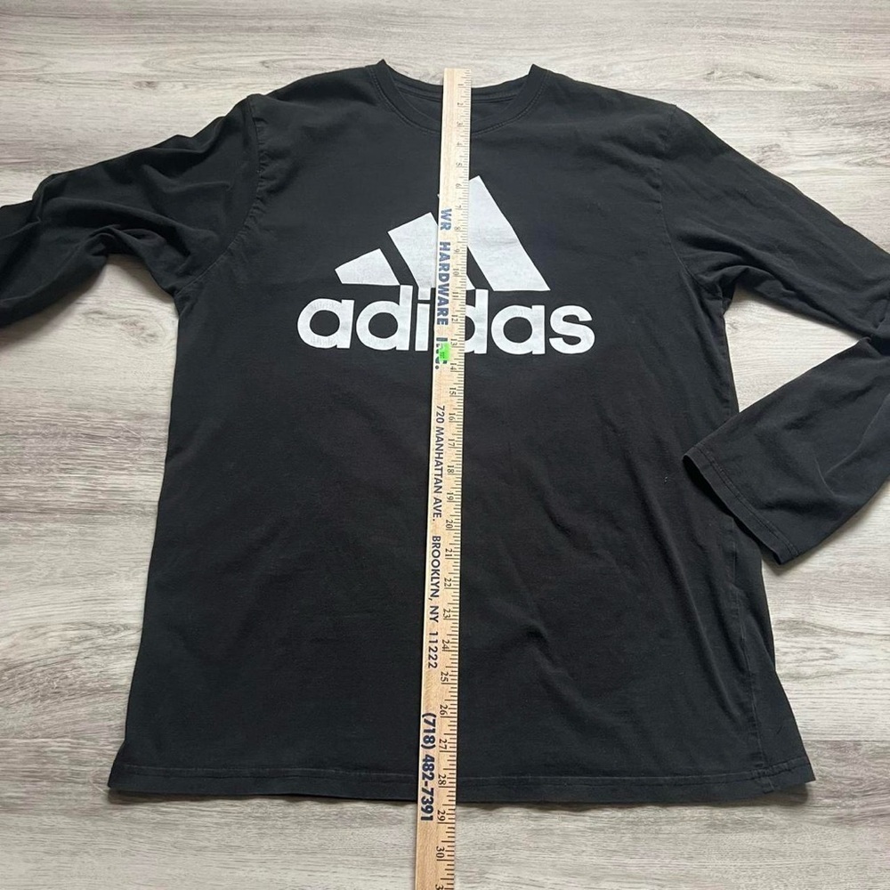 Adidas Men's Black and White Long Sleeve Tee - Picture 5 of 6